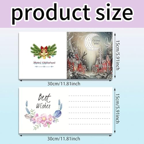 6pcs DIY Diamond Art Christmas Cards Kit with Envelopes & Tools-Diamond Dot Greeting Cards,Xmas 5D Rhinestones Painting for Adults,DIY Craft Family Friend Xmas Gifts(Christmas) - Image 3
