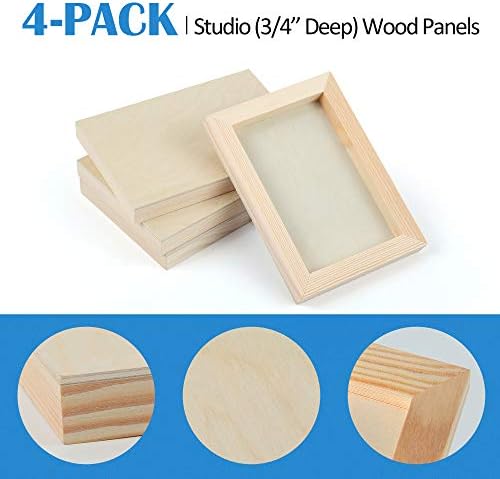Falling in Art 4 Pack 5x7’’ Unfinished Birch Wood Panels Kit for Painting - Image 5