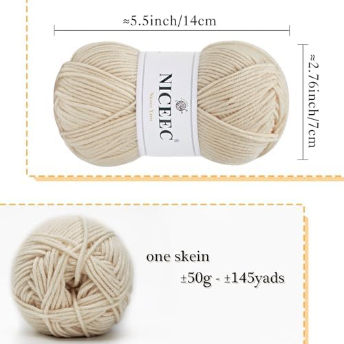NICEEC 300g Soft Assorted Colors Yarn 100% Acrylic 870yds -Series 15 - Image 2