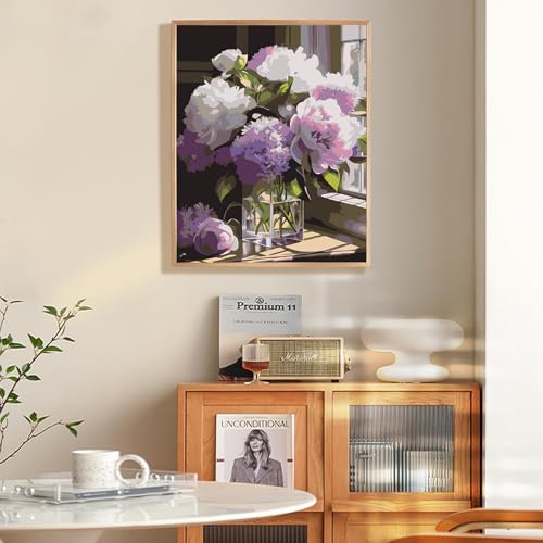 Fountor Flower Paint by Numbers Kit for Adults Beginner 16x20 Inch - Image 2