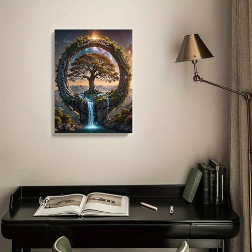Clendo Tree of Life Paint by Numbers for Adults - DIY Paint by Number Acrylic Canvas Painting Art Kits for Home Decor 16x20 Inch (Without Frame) - Image 2
