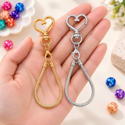 10PCS Beadable Keychain Bars Mixed Color Chain Keychains Key Chain Making Kit - Image 6