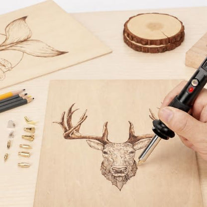 YIHUA 930-IV Woodburning Pen Kit with 11 Tips, Adjustable Heat Level - Image 2