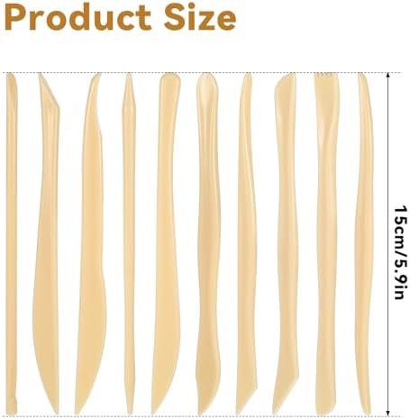 AOZUO 10PCS Double-Ended Clay Sculpting Tools, Plastic Polymer Clay Modeling Tools Ceramic Pottery Carving Tools for Cutting Embossing Smoothing Shaping Molding - Image 6