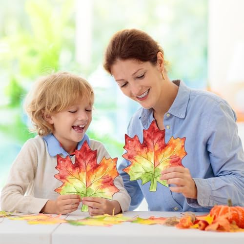 24 Pcs Fall Coloring Wreath Crafts Color Your Own Fall Crafts, Maple Leaves - Image 6