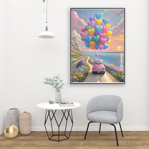 Clendo Balloon Paint by Numbers Kit for Adults, Car Paint by Number for Adults Beginner on Canvas, Ideal Gift Choice for Birthday and Festival, DIY Acrylic Paints for Wall Decor 16x20inch - Image 6
