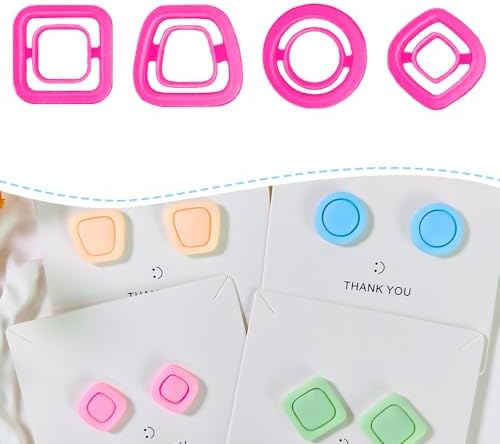 Xaekicr Polymer Clay Cutters Geometric Stud Earring Set – 4 Pairs Modern Clay Cutters for Polymer Clay Jewelry, Clay Tools and Molds for DIY Earrings by Xaekicr