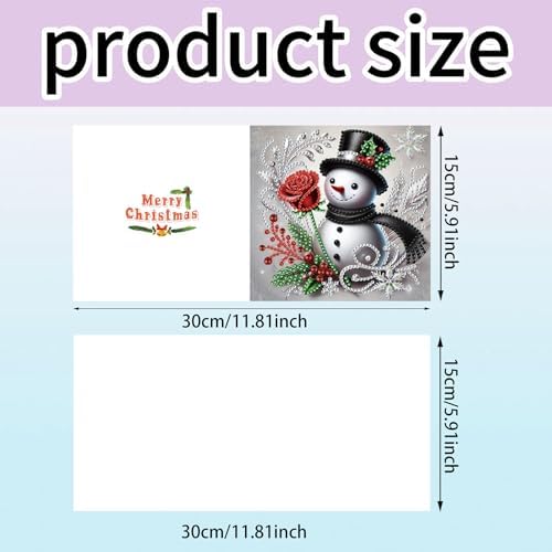 jinglinhh 12pcs Diamond Art Painting Christmas Scarf Snowman Greeting Cards with Envelopes, DIY Card Making Kits for Adults, Diamond Art Christmas Cards for Holiday Gifts - Image 2