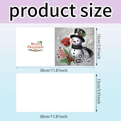 jinglinhh 12pcs Diamond Art Painting Christmas Scarf Snowman Greeting Cards with Envelopes, DIY Card Making Kits for Adults, Diamond Art Christmas Cards for Holiday Gifts - Image 2