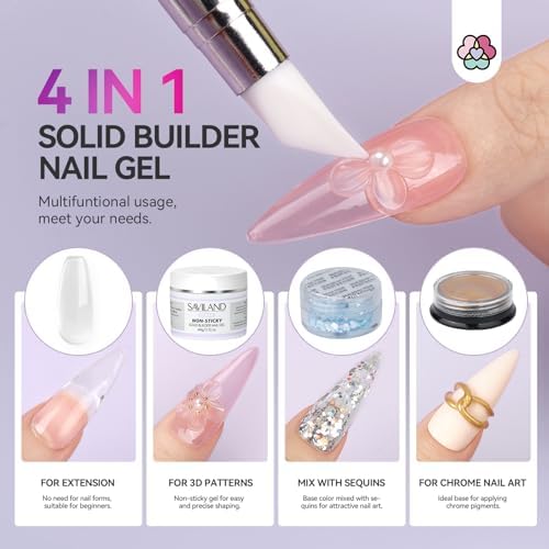 SAVILAND 60g Solid Builder Nail Gel Non-Sticky Sculpting Gel for Nail Art - Image 6