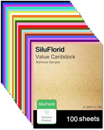 100 Sheets Colored Printer Paper 20 Assorted Colors 8.3 X 11.7" by SiluFlorid
