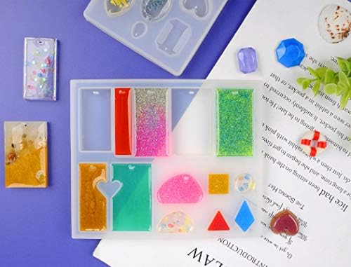 Suhome 73 Pack Resin Earring Mold Jewelry Silicone Resin Molds Making Kits Including Earring, Pendant, Bracelet, Necklace, Button Silicone Casting Molds for Beginners - Image 7