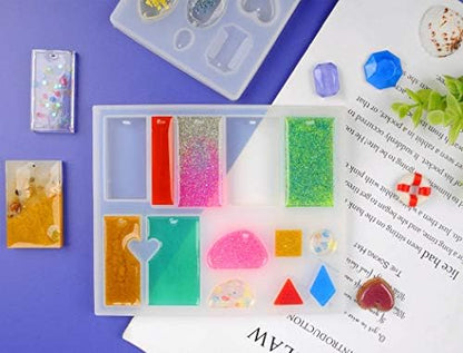 Suhome 73 Pack Resin Earring Mold Jewelry Silicone Resin Molds Making Kits Including Earring, Pendant, Bracelet, Necklace, Button Silicone Casting Molds for Beginners - Image 7