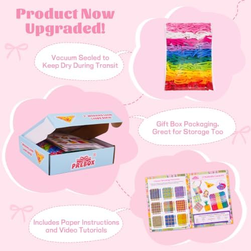 PREBOX Weaving Loom Loop Refill,7 Inch 500 Pcs in 10 Vibrant Colors, Potholder Loops, Loom Refill Loops Craft for Kids - Image 2