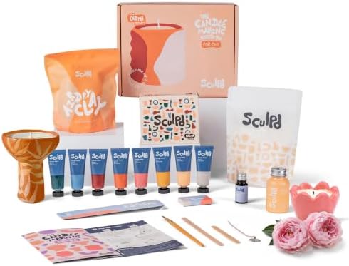 Sculpd Candle Making Kit, 1 Candle, Peony Rose Fragrance, Earth Tones by Sculpd