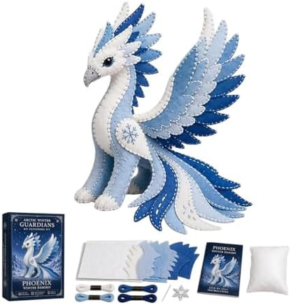 Arctic Winter Guardians DIY Patchwork Kit, Felt Animal Sewing Kit for Beginners, 3D Stuffed Animals Mythical Creature for Adult, Pre-Cut Handmade Craft Kit for Home Decor & Creative Gift (Color7) by Unknown
