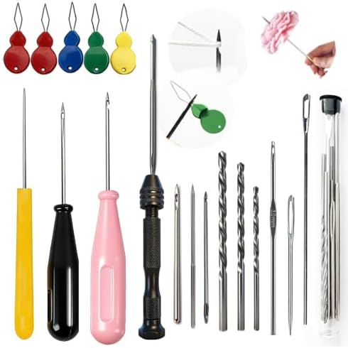 Nimozekd 19 PCS Candle Making Kit for Candle Drilling&Mold Punching Needle Punch Wicking Needle Tools Candlewick Inserting Tool Candle Mold Punch Set with Hook Eye for Inserting Mold Wicks by Nimozekd
