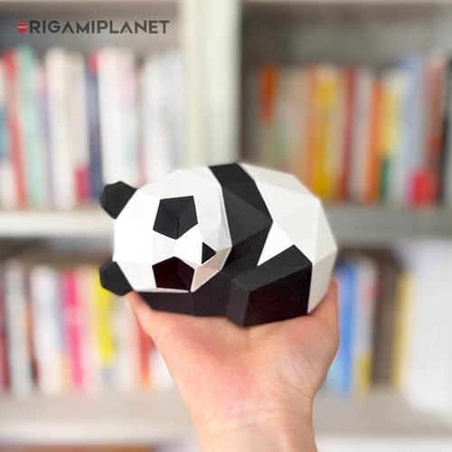 3D Panda Tuan Tuan Origami Paper Craft Kit, Fun DIY Pre-Cut 3D Paper Art Model for Teens & Adults, Easy Handmade Animal Figurine Sculpture Gift Set for Bookshelf Decoration - Image 2