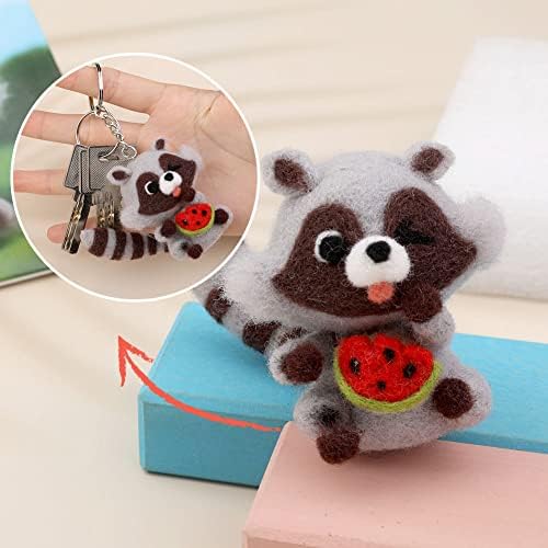 JUPEAN Needle Felting Kits for Beginners Adult Wool Felting kit Raccoon - Image 6
