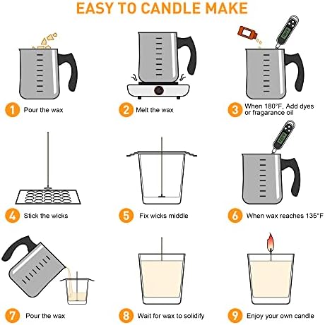 Ohcans Candle Making Kit with Electronic Hot Plate, Candle Making Kit for Adults, DIY Starter Candle Making Supplies, with 900ml Candle Make Pouring Pot, Stirring Spoon, Wicks Holder, Thermometers - Image 4