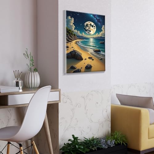 ATDMS Moon Paint by Numbers Kit for Adults with Frame 8x12 Inch - Image 6