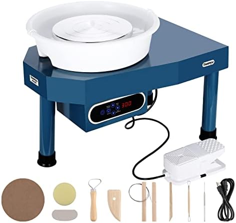 Huanyu Pottery Wheel Ceramic Machine 10" with Foot Pedal & LCD Screen by Huanyu