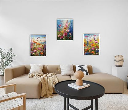 Jiqinsiye 3 Pcs DIY Flower Paint by Numbers for Adults,Wooden Framed Painting by Number Kits on Canvas,Acrylic Color by Numbers for Adult Beginner,Gifts Decor for Home Wall Room (Flower) - Image 7