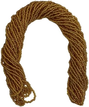 11/0 Glass Seed Beads, 12 String Hanks, Small Craft Beads, 2 mm Transparent Dark Gold (T.Dark Gold) by Unknown