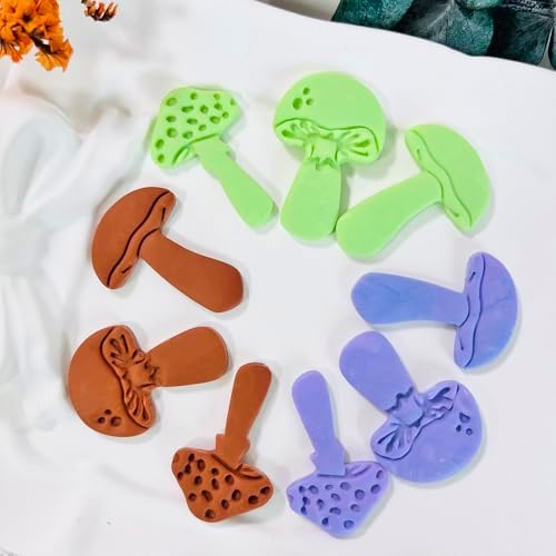 Xaekicr 3pcs Mushroom Clay Cutters – Polymer Clay Cutters for Earrings, Textured Clay Molds, Clay Tools for Polymer Clay Jewelry Making - Image 6