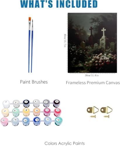 Gothic Cross Paint by Numbers Kit for Adults Framed Canvas, Frameworkless - Image 3