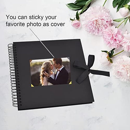 Gotideal 80 Pages Scrapbook Album with 10 Metallic Markers, Black - Image 3