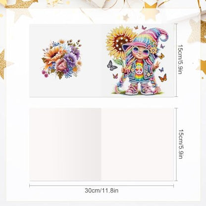antor 6 Pcs 5D Diamond Painting Greeting Cards Kits, Sunflower Happy DIY Diamond Art Cards with Envelopes, Handmade Rhinestone Greeting Card Set for Birthdays & Holidays - Image 2