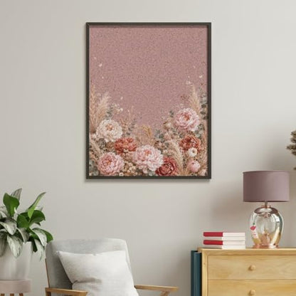 Paint by Numbers Kit for Adults Beginner Art Decor Mauve Peony Meadow - Image 4