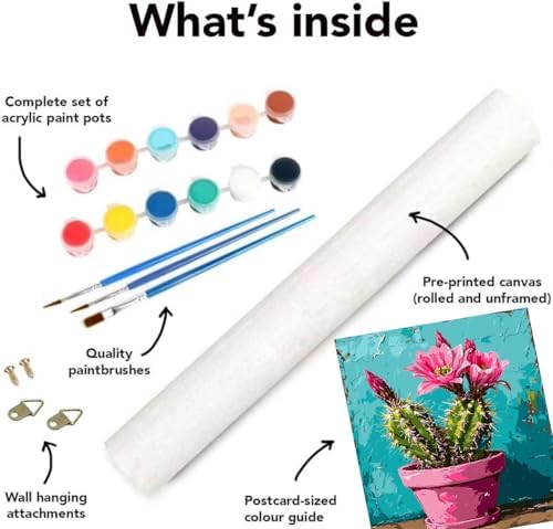 Mrnsiet Paint by Number for Adults Beginners, Easy Cactus Paint by Numbers Kits on Canvas, DIY Cactus Oil Painting Kits Adults' Paint-by-Number Kits for Home Wall Decor 16x20 Inch - Image 6