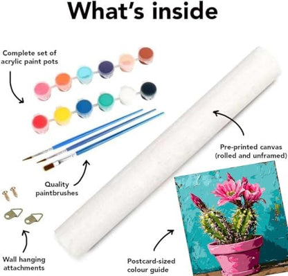 Mrnsiet Paint by Number for Adults Beginners, Easy Cactus Paint by Numbers Kits on Canvas, DIY Cactus Oil Painting Kits Adults' Paint-by-Number Kits for Home Wall Decor 16x20 Inch - Image 6