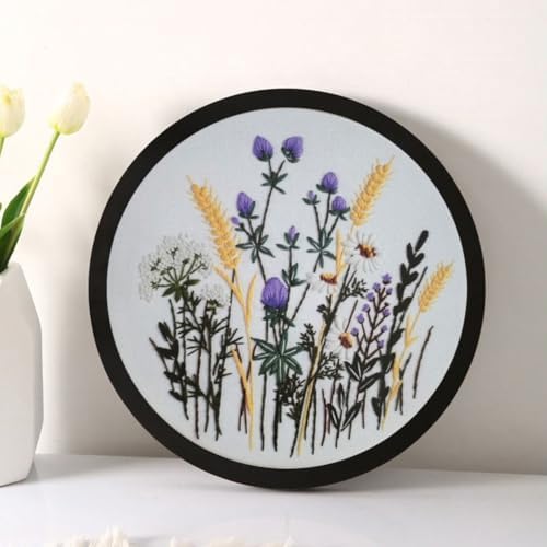 Esffaci Embroidery Starter Kit for Adult Beginner with Flowers Pattern Hand Embroidery Set with Cloth Hoop Needle Threader Floss and Instruction - Image 4
