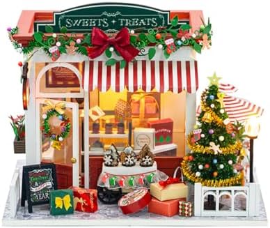 DIY Miniature House Kit for Adult and Teens, Christmas Candy House Building Kit for Family and Friends, Mini Wooden Dollhouse Kit for Halloween Christmas Birthday Gifts - Image 6