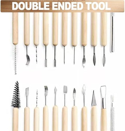LINPHCEY 11-Piece Clay Sculpting Tools Set Perfect for Polymer Air Dry Modeling Clay Beginners & Professionals Ideal for DIY Pottery & Ceramics Tools for Clay Sculpey Sculpting & Crafting - Image 6
