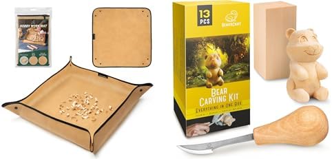 BeaverCraft Wood Carving Kit for Beginners DIY05 Hobby Craft for Adults and Teens, Wood Carving Mess Mat for Easy Cleanup – Portable Woodworking Hobby Work Mat MS by BeaverCraft