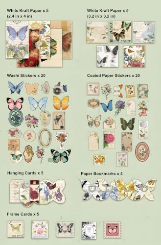 YagCu Butterfly Scrapbook Kit, Vintage Junk Journal Supplies - Image 6