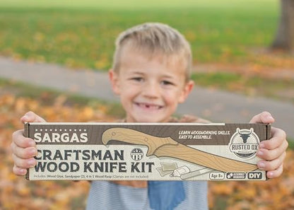 Wooden Knife Making Kit for Kids, Teens & Adults – Fun DIY Woodworking Craft Gift | Hardwood Blade with Handles, Sandpaper & Glue Included | Made in USA - Image 3