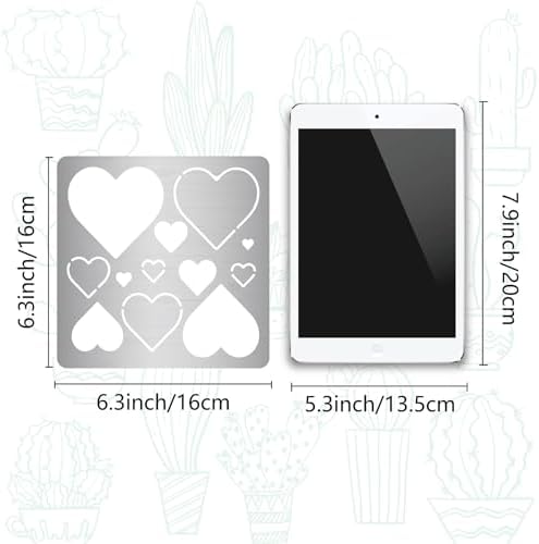 GORGECRAFT 2 Styles Love Heart Metal Stencil Reusable Hearts Stainless Steel Journal Jewelry Shape Template for Making Earrings Wood Burning Scrapbooking Canvas Furniture Pyrography Engraving Crafts - Image 2
