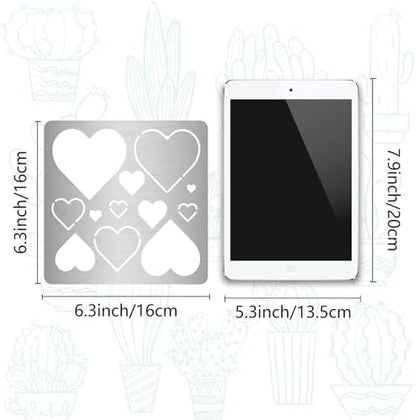 GORGECRAFT 2 Styles Love Heart Metal Stencil Reusable Hearts Stainless Steel Journal Jewelry Shape Template for Making Earrings Wood Burning Scrapbooking Canvas Furniture Pyrography Engraving Crafts - Image 2