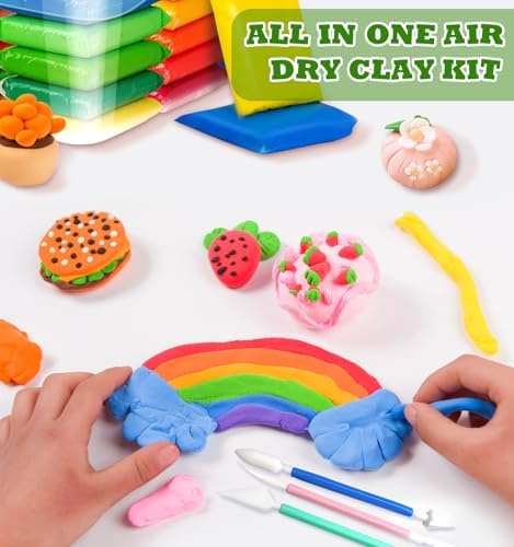 Air Dry Clay 100 Colors Foam Clay Non-Sticky Soft Air Dry Foam Clay, Moldable Super Light Clay with Sculpting Tools, Guide, Perfect for Arts, Crafts - Image 4