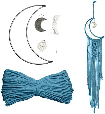 JeogYong Macrame Kit, DIY Moon Dream Catcher Macrame Kits for Kids & Adults Beginners, Includes Metal Hoop Rings Macrame Cord or More Craft Supplies and Materials for Bohemian Wall Decor Dreamcatcher by JeogYong