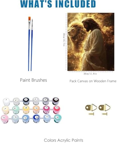 Jesus Paint by Numbers Kit for Adults Framed Canvas 12X16 in, Frameworkless - Image 3