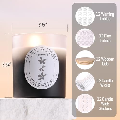 REISEN 12 Pcs 10oz Gradient Black Candle Jars for Candle Making Kit - Image 2