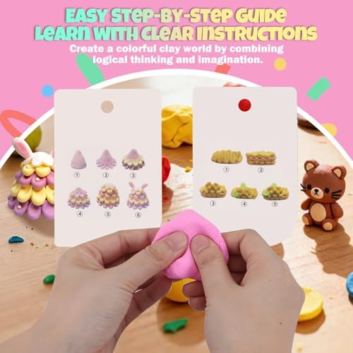 Air Dry Clay Kit for Kids – 12 Pcs, 4 Colors, Non-Toxic Craft Gift - Image 5