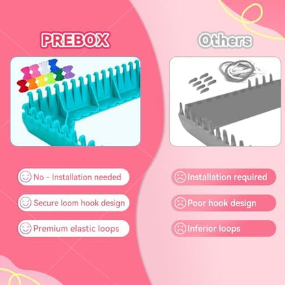 PREBOX Potholder Weaving Loom Kit for Kids and Beginners, Knitting Crafts for Girls Ages 6-12 Year Old, 7" Pot Holder Loom with 224 Loops, Great Christmas & Birthday Gifts - Image 3