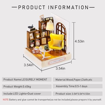 CUTEROOM DIY Doll Room Miniature Furniture Wooden House Kit-Leisure Moment - Image 2